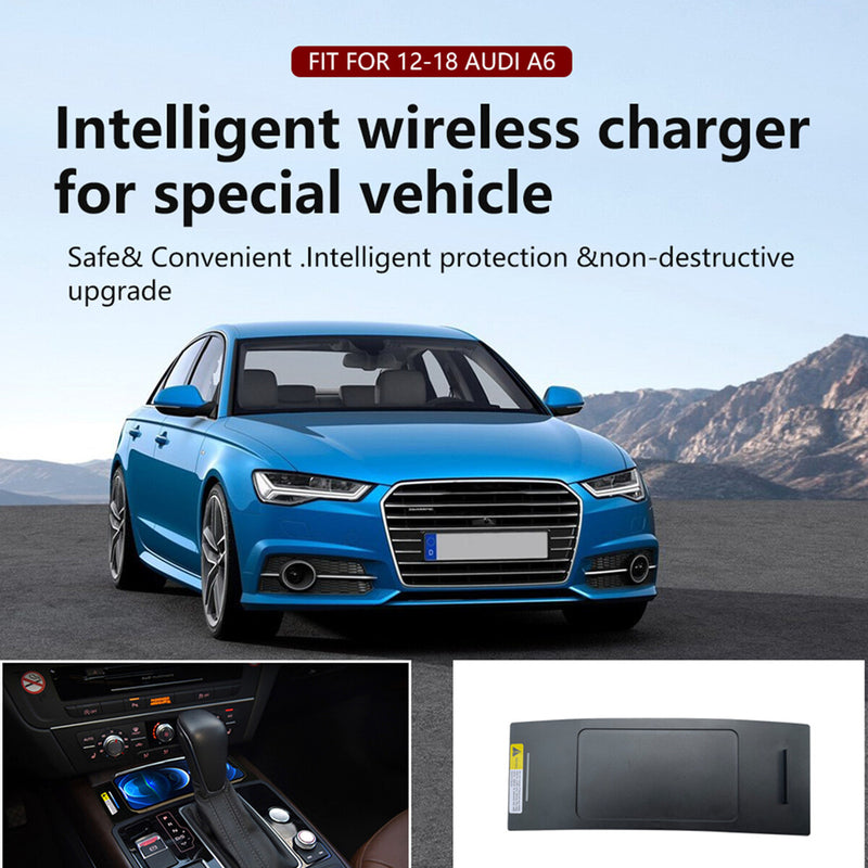 WXZOS Center Console Phone Wireless Fast Charging Pad for Audi A6 C7 2012-2018