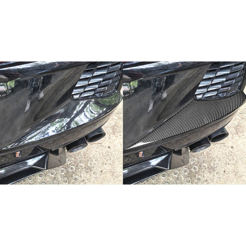 WXZOS Genuine Carbon Fiber Rear Bumper Vent Trim for Chevrolet Corvette C8 2020-2024