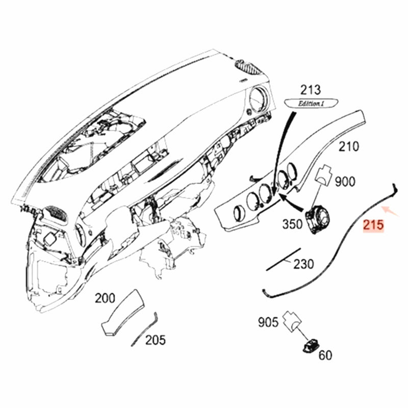 WXZOS Dasdboard Ambient Light Guide Strip Bar for Mercedes-Benz W222 S-Class 2014-2020