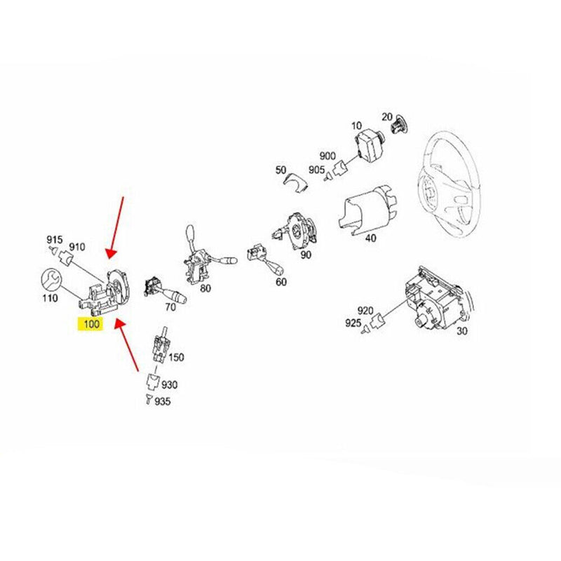 Steering Wheel Position Angle Sensor for Mercedes Benz GL (X164) 2006-2011