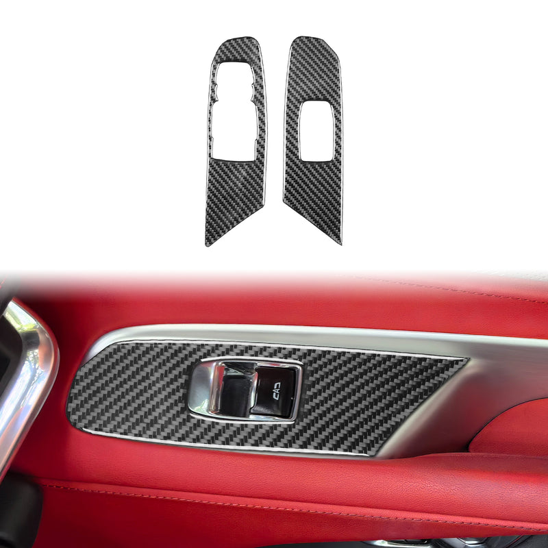 WXZOS Genuine Carbon Fiber Power Window Switch Trim for Chevrolet Corvette C8 2020-24