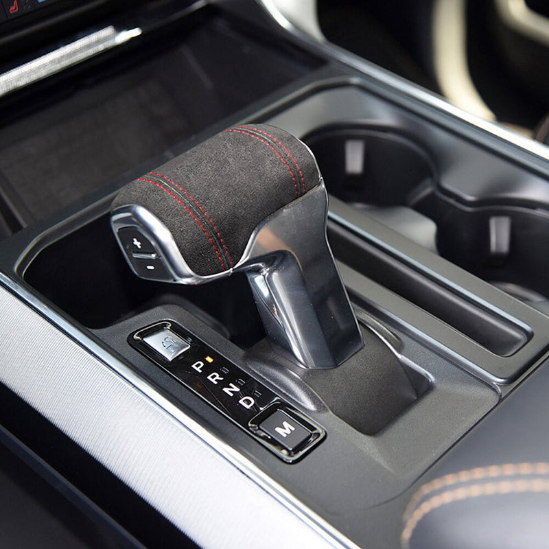 WXZOS Suede Leather Gear Shift Knob Cover Replacement for Ford F-150 2021-2024