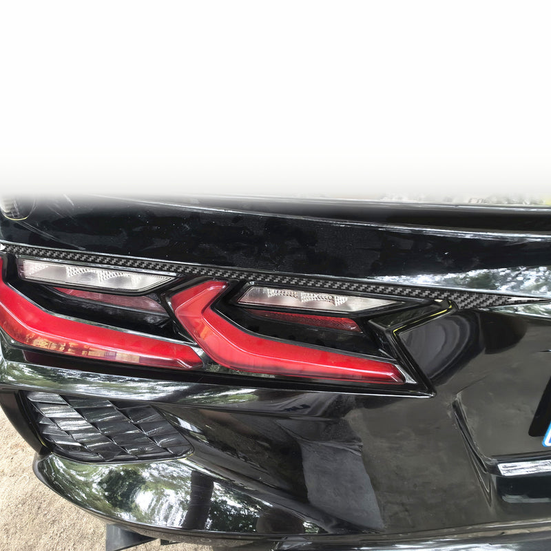 WXZOS Genuine Carbon Fiber Rear Taillight Trim for Chevrolet Corvette C8 2020-2024