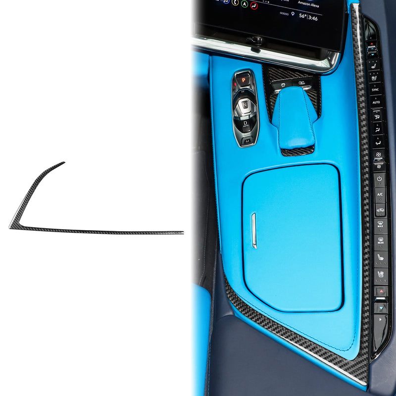 WXZOS Carbon Fiber Center Console Climate Bezel Trim for Chevrolet Corvette C8 2020-24