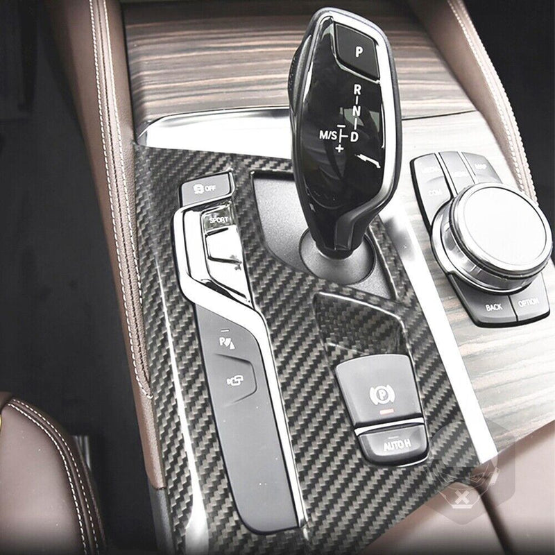 Carbon Fiber Central Control Gear Shift Knob Trim Panel for BMW M5 F90 2018-2023
