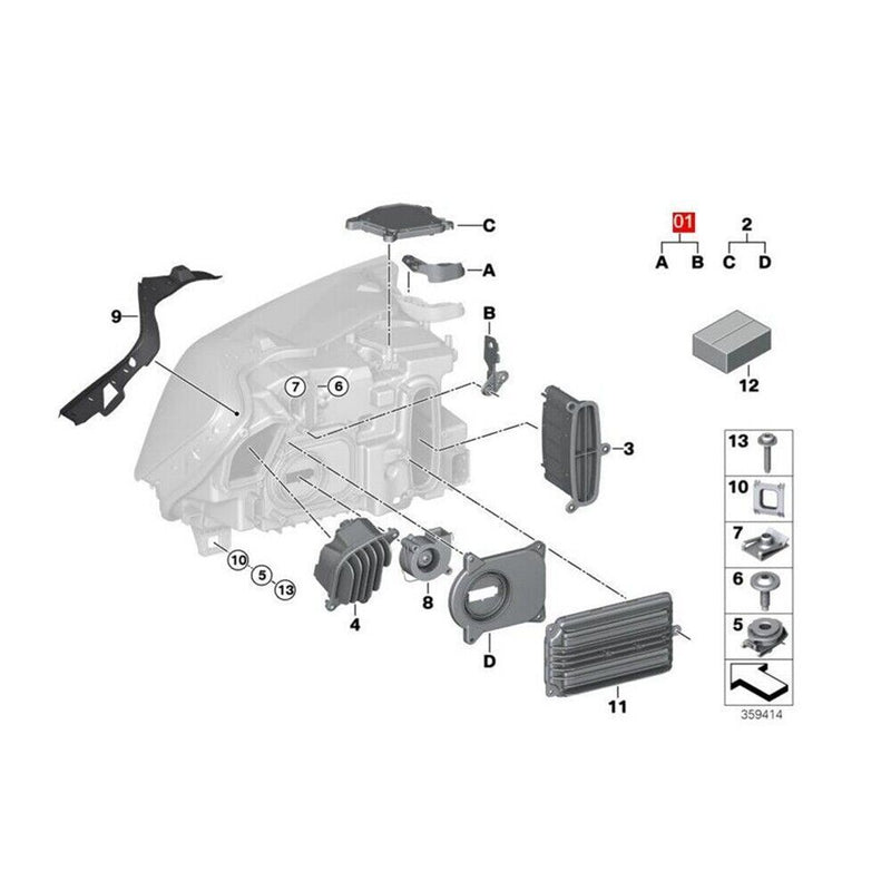 Kit di riparazione staffe alloggiamento fari per BMW X3 F25 2011-2013
