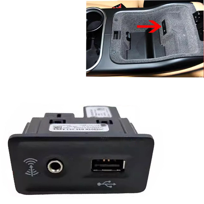 WXZOS Center Console Auxiliary USB Aux In Socket Port for Porsche Cayenne 2015-2017