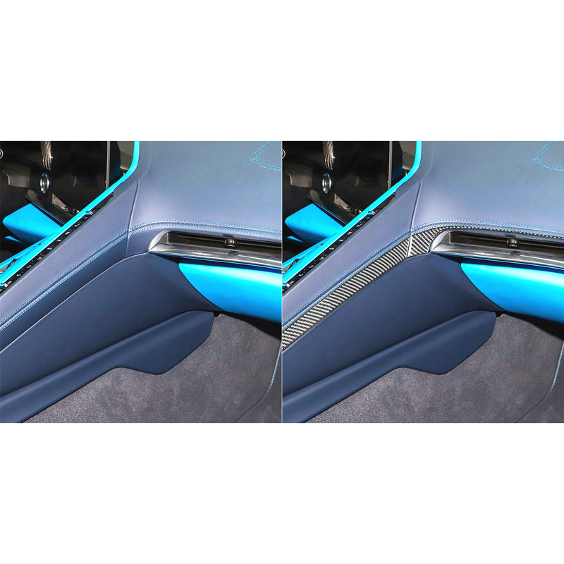 WXZOS Genuine Carbon Fiber Passenger Dashboard Trim for Chevrolet Corvette C8 2020-24