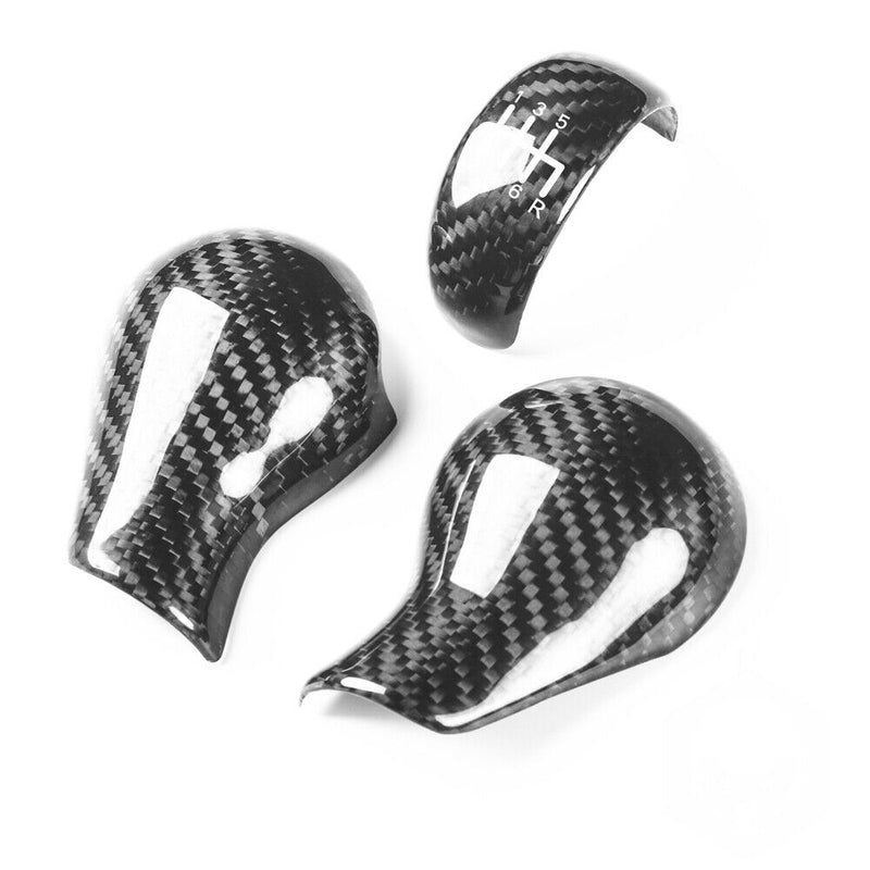Genuine Carbon Fiber Gear Shift Knob Handle Cover Fit for Nissan 370Z 2009-2018