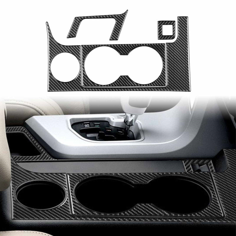 WXZOS Genuine Carbon Fiber Center Console Cup Holder Trim for Toyota Tundra 2007-2013