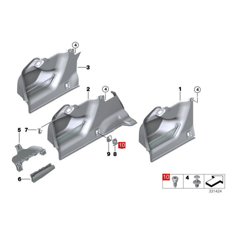 Vis de bouchon de tête de douille 5 PCS avec épaule pour BMW Série 1 E87 LCI ...