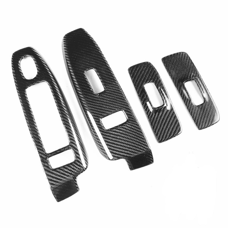WXZOS Genuine Carbon Fiber Power Window Switch Bezel Cover for Hummer H3 2007-2010