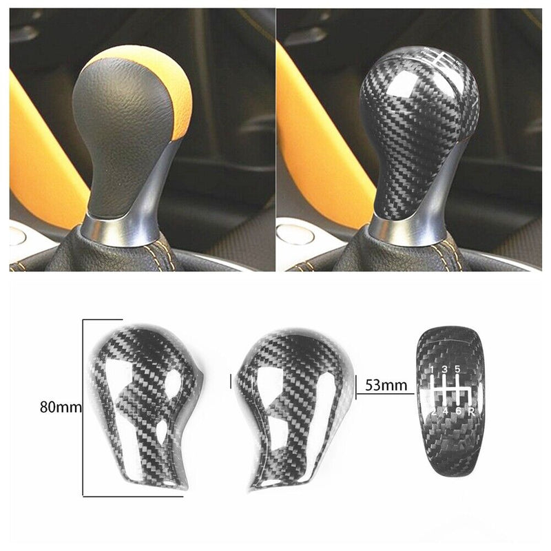 Genuine Carbon Fiber Gear Shift Knob Handle Cover Fit for Nissan 370Z 2009-2018