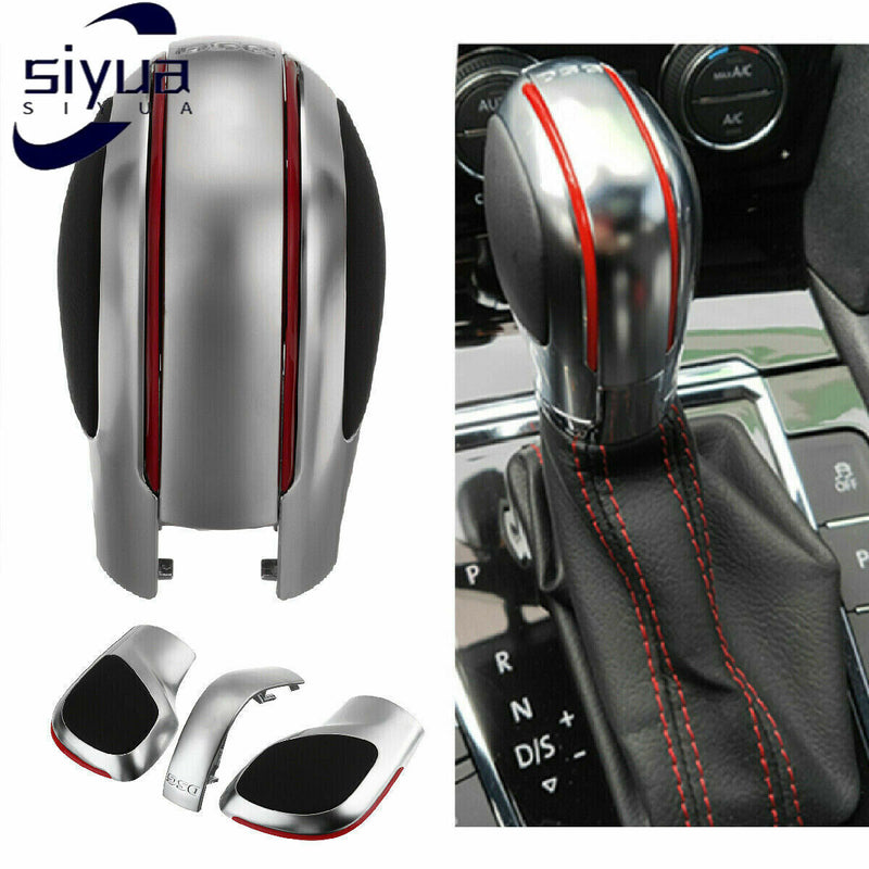 Gear Shift Knob Cover w/DSG Red Trim for VW 2011-2018 Passat Polo Touareg