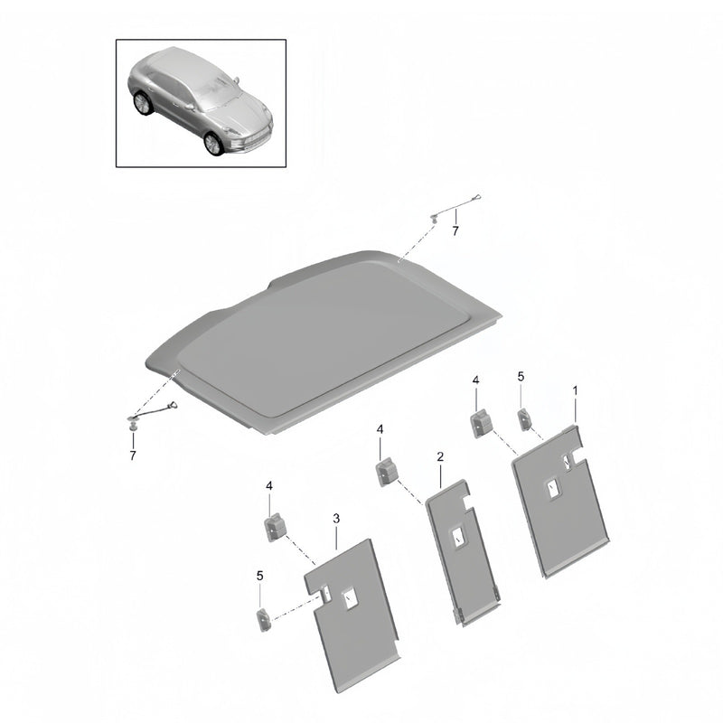 WXZOS Rear Trunk Cargo Cover Pivot Buffer Seal for Porsche Macan 95B 2015-2025