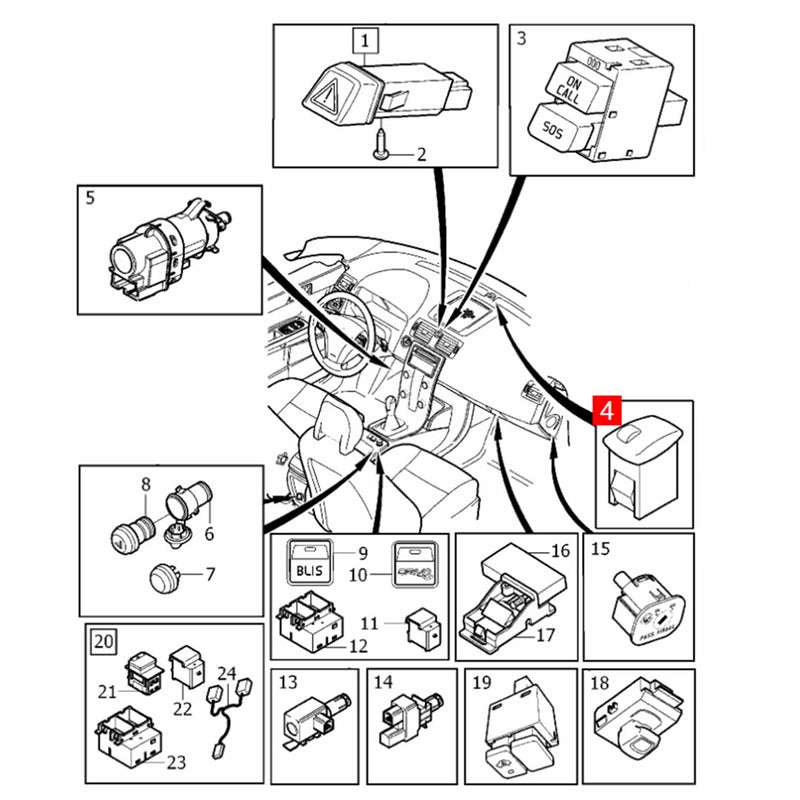 WXZOS Dashboard Sun Load Alarm Security Indicator Sun Sensor for Volvo XC60 2009-2017