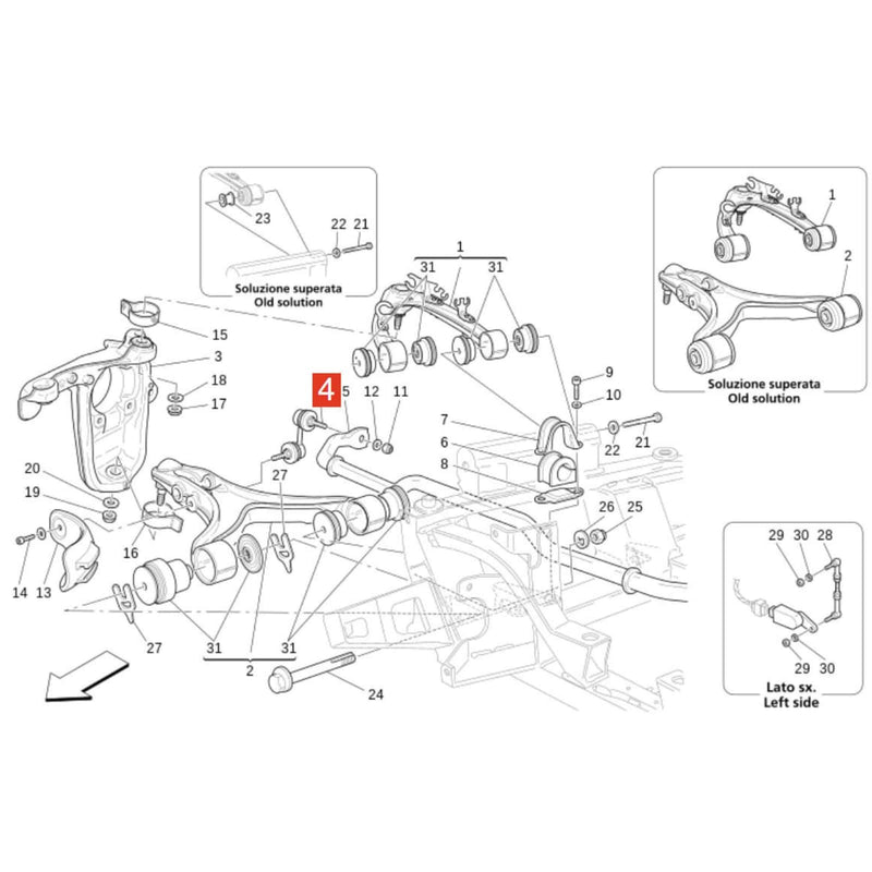 WXZOS Front  Anti-Roll Stabilizer Bar Link Replacment for Ferrari F430 360 2005-2009