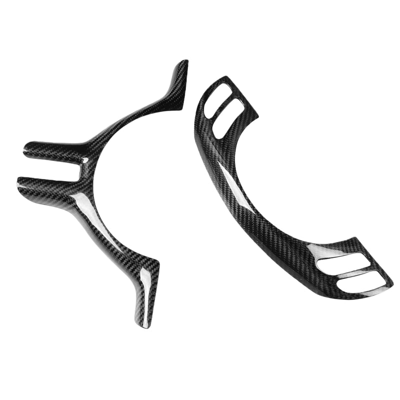 WXZOS 1PC Genuine Dry Carbon Fiber Steering Wheel Trim for BMW E39 5Series 1999-2003