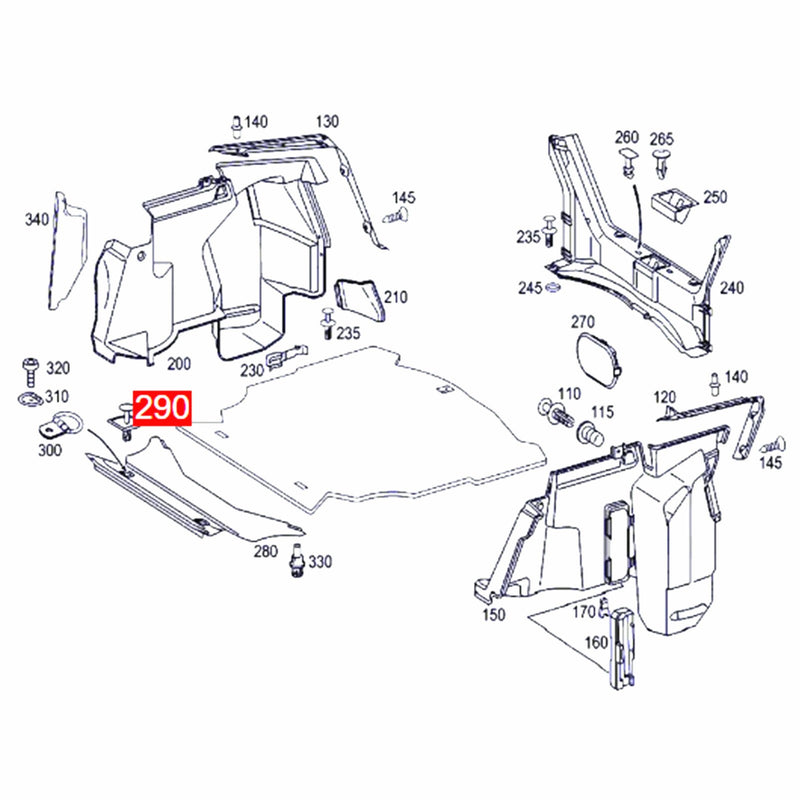 WXZOS Luggage Trim Panel Clip Expansion Rivet for Mercedes-Benz W204 C-Class 2007-2014