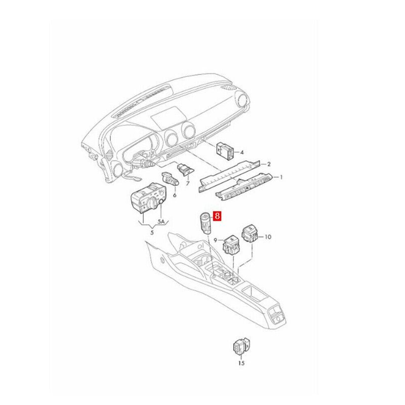 Silver Engine Start Stop Switch Button 8V0905217 for Audi A3 RS3 S3 2016-2019