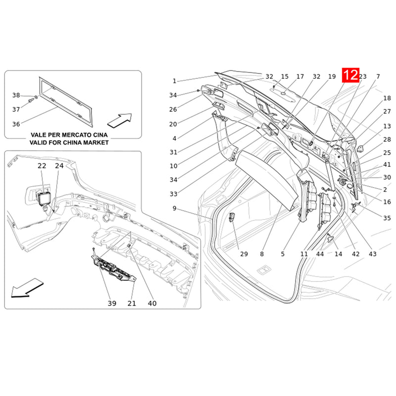WXZOS Rear Tailgate Trunk Lid Buffer Stopper for Maserati Grecale 2022-2024