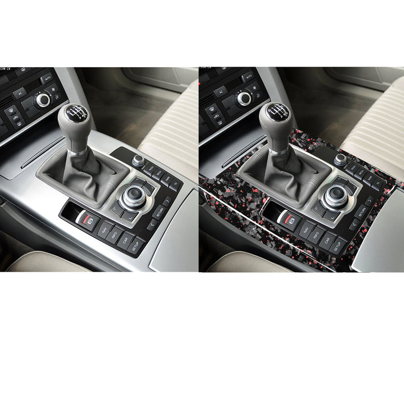 WXZOS Genuine Carbon Fiber Gear Shift Lever Panel Trim for Audi A6 C6 S6 RS6 2005-2011