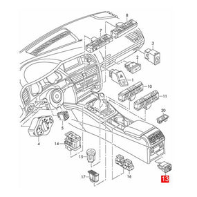 Rear Seat Heating Adjustment Switch for Audi 2004-2013 A3 S3 2011-2013 RS3