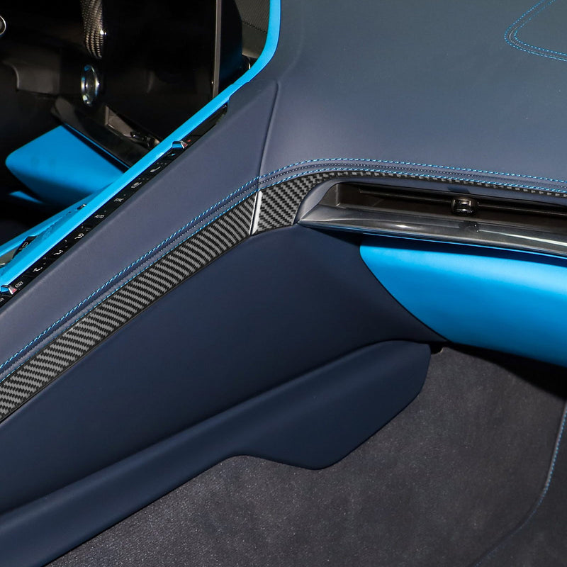 WXZOS Genuine Carbon Fiber Passenger Dashboard Trim for Chevrolet Corvette C8 2020-24