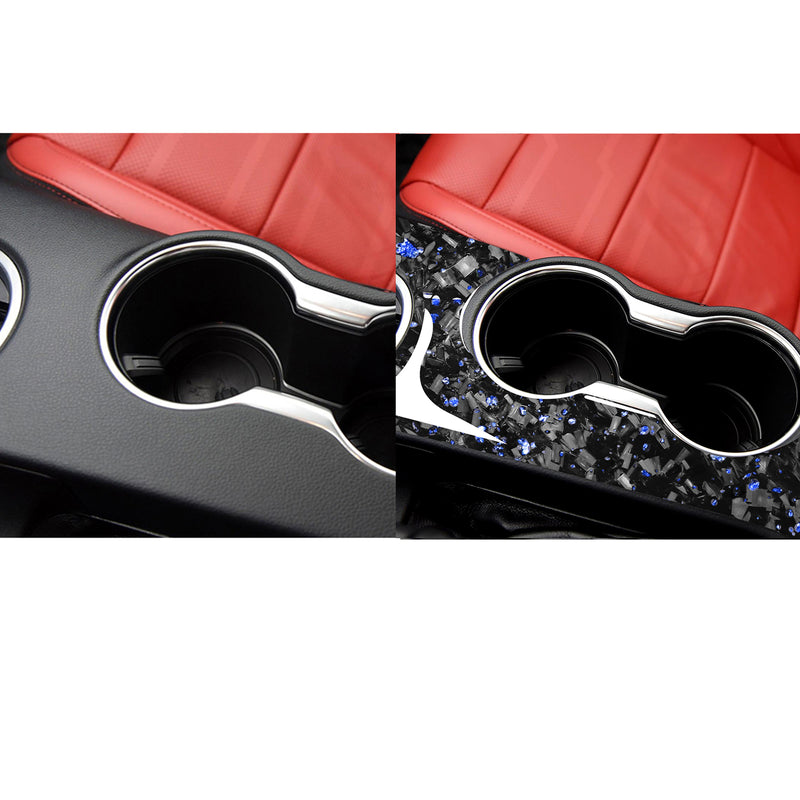 WXZOS Genuine Carbon Fiber Center Console Panel Trim for Ford Mustang 2015-2020