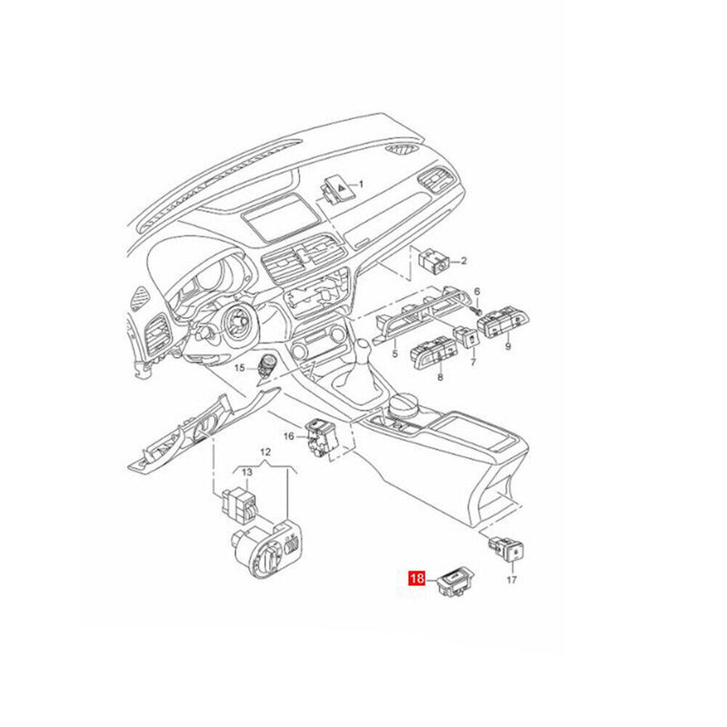 Rear Trunk Control Switch Push Button for Audi Q5 2010-2016 Q7 2007-2015