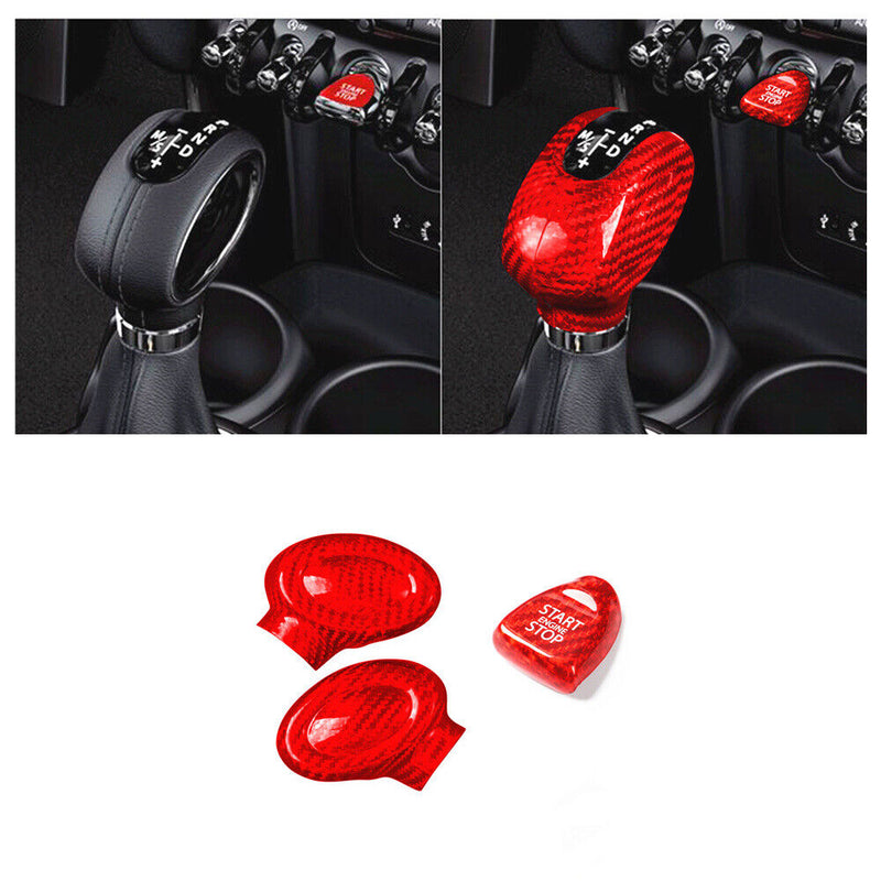 Carbon Fiber Gear Shift Knob Cover w/SST Trim Kit for Mini Cooper F60 2015-2021