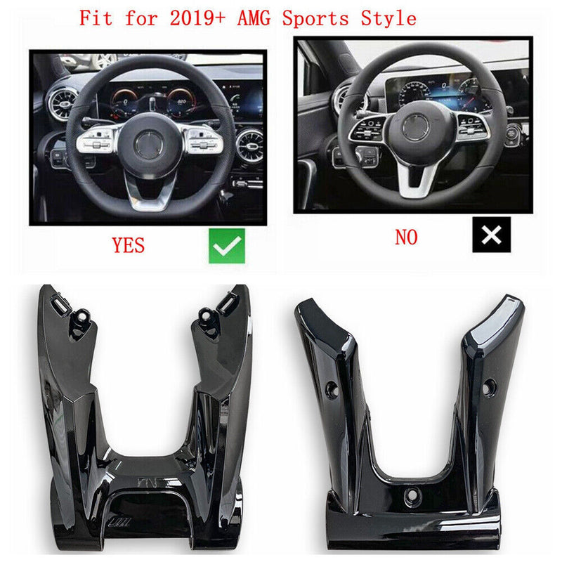 A0004641900 Steering Wheel Lower Trim U Shape Cover for Benz 2019+ AMG Black
