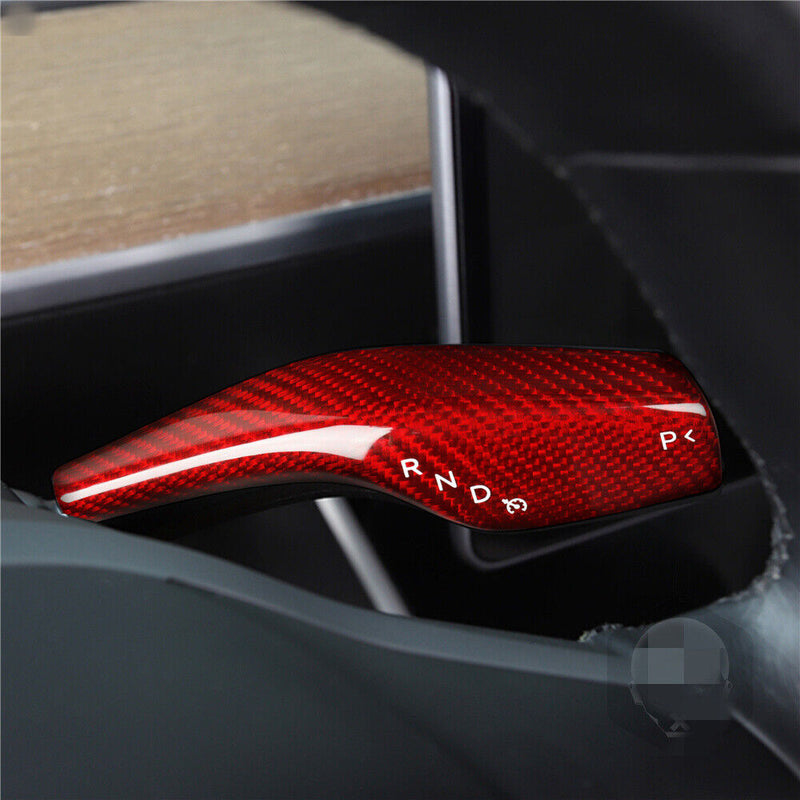 Genuine Carbon Fiber Wiper Gear Shift Lever Cover Trim for Tesla Model 3 2017-22