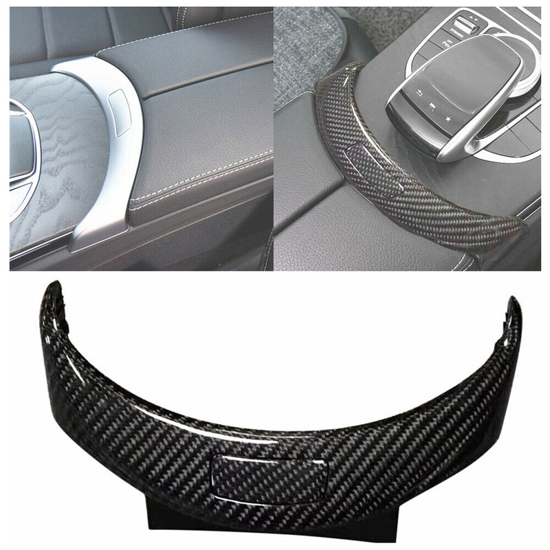 Genuine Carbon Fiber Console Armrest Bezel Trim for Benz GLC C253 X253 2016-2020