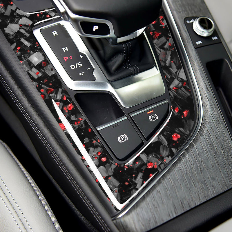 WXZOS Genuine Carbon Fiber Gear Shift Lever Panel Trim for Audi A4 B9 S4 RS4 2017-2019