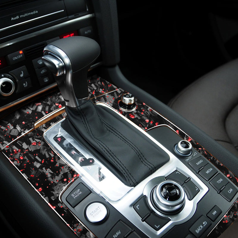 WXZOS Genuine Carbon Fiber Gear Shift Lever Panel Trim for Audi Q7 SQ7 2008-2015