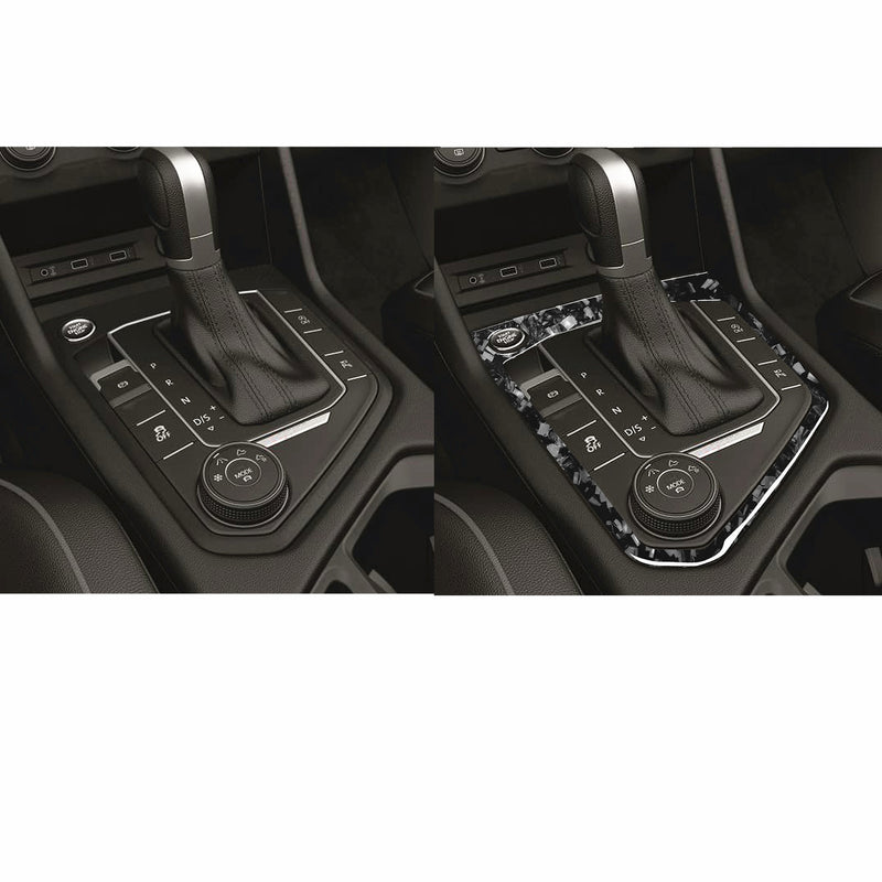WXZOS Genuine Carbon Fiber Gear Shift Knob Lever Panel Trim for VW Tiguan 2017-2020
