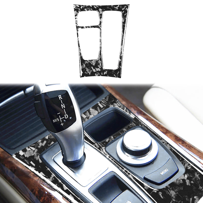 WXZOS Genuine Carbon Fiber Gear Shift Lever Panel Trim for BMW X5 E70 X6 E71 2008-2009