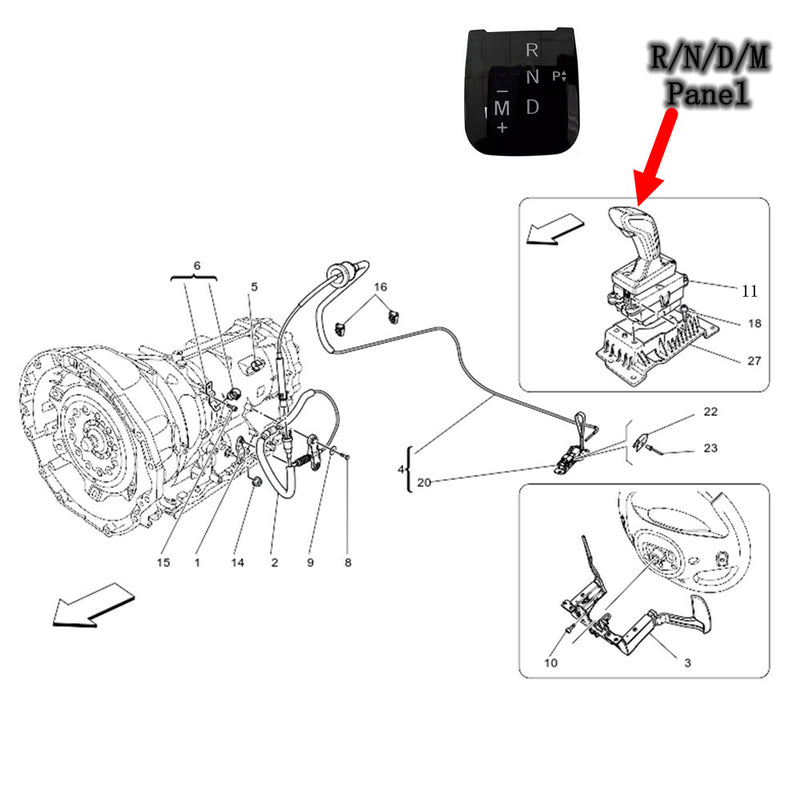 WXZOS Gear Shift Stick R/N/DM Display Repair Panel for Maserati 2019-2024 Quattroporte