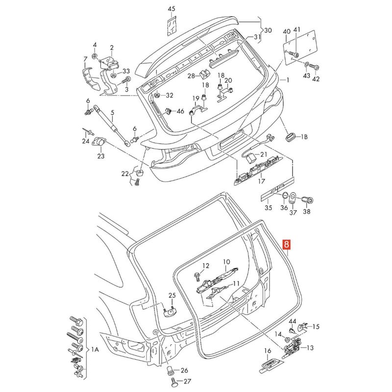 WXZOS Rear Trunk Tailgate Luggage Weatherstrip Seal Replace for Audi Q7 (4L) 2006-2015