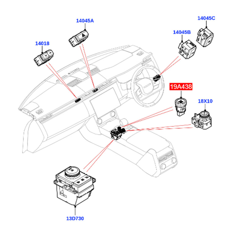 WXZOS Crystal Start Stop Ignition Switch Button for Land Rover Range Rover 2023-2025
