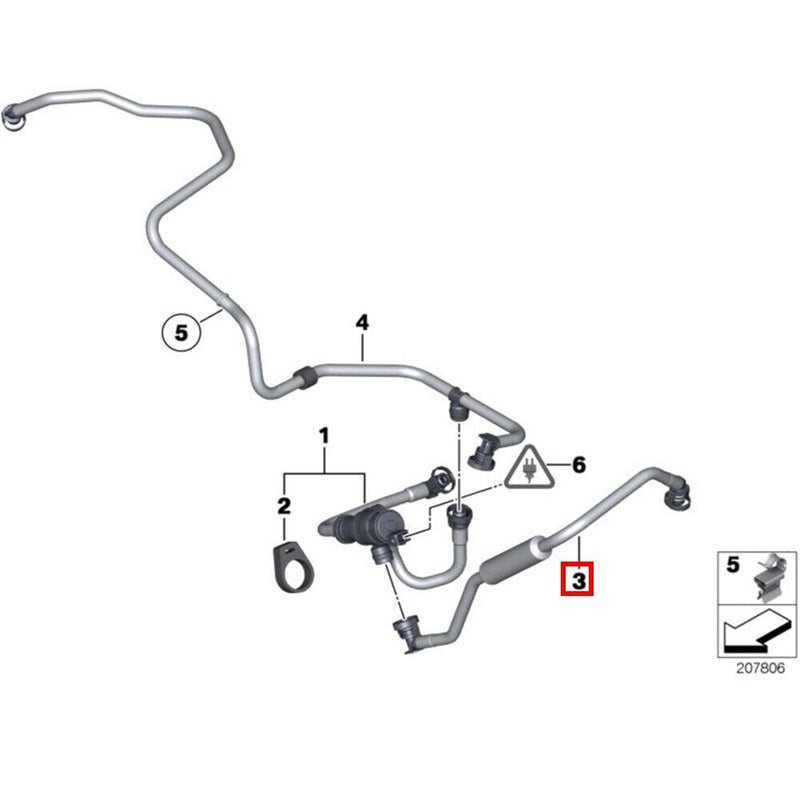 N55B30A Engine Fuel Tank Vent Pipe Line for BMW (F07) 535i GT xDrive 2010-2013