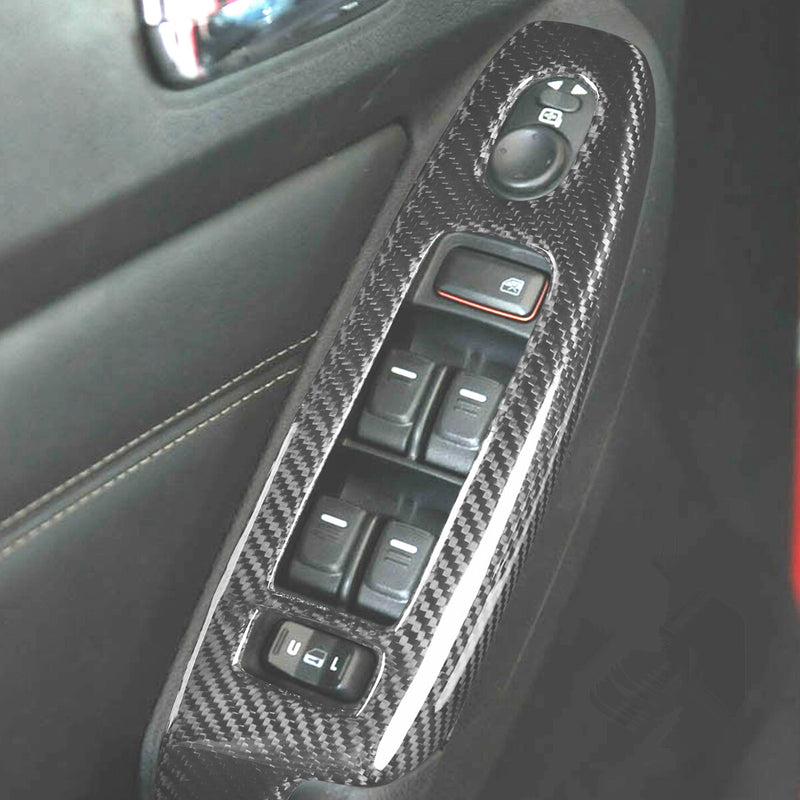 WXZOS Genuine Carbon Fiber Power Window Switch Bezel Cover for Hummer H3 2007-2010