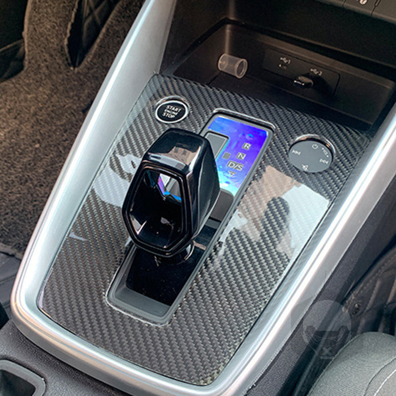 WXZOS Genuine Carbon Fiber Center Console Shift Lever Trim for Audi A3 S3 2021-2023