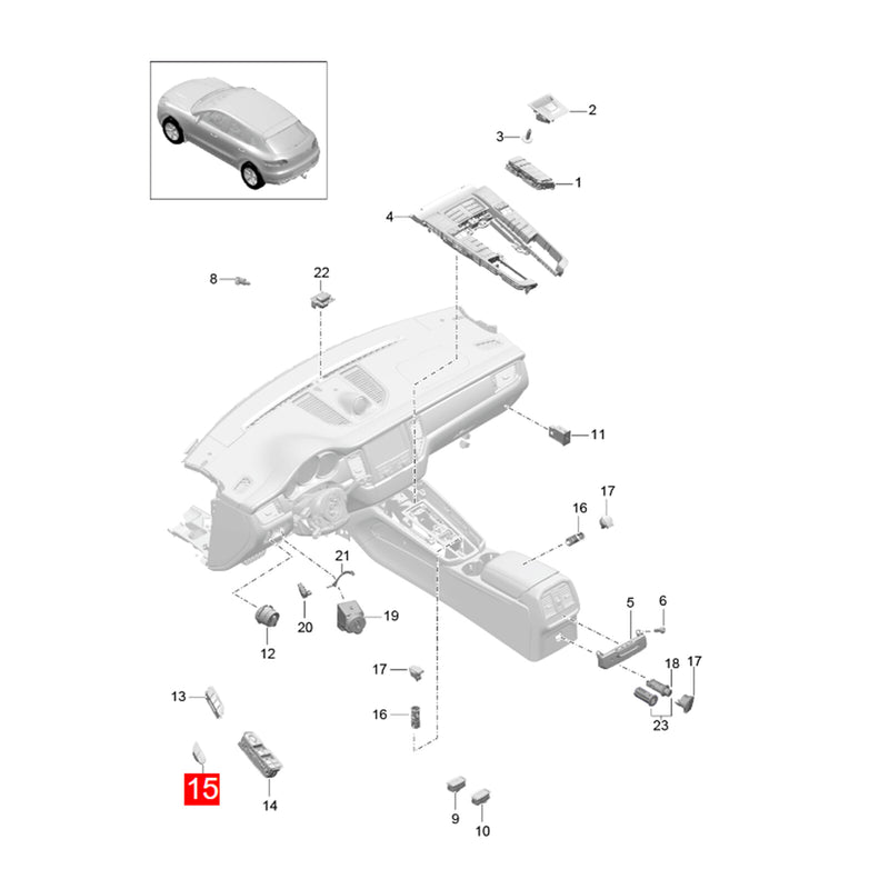 WXZOS Front Right Door Lock Switch Button for Porsche Macan (95B) 2014-2016