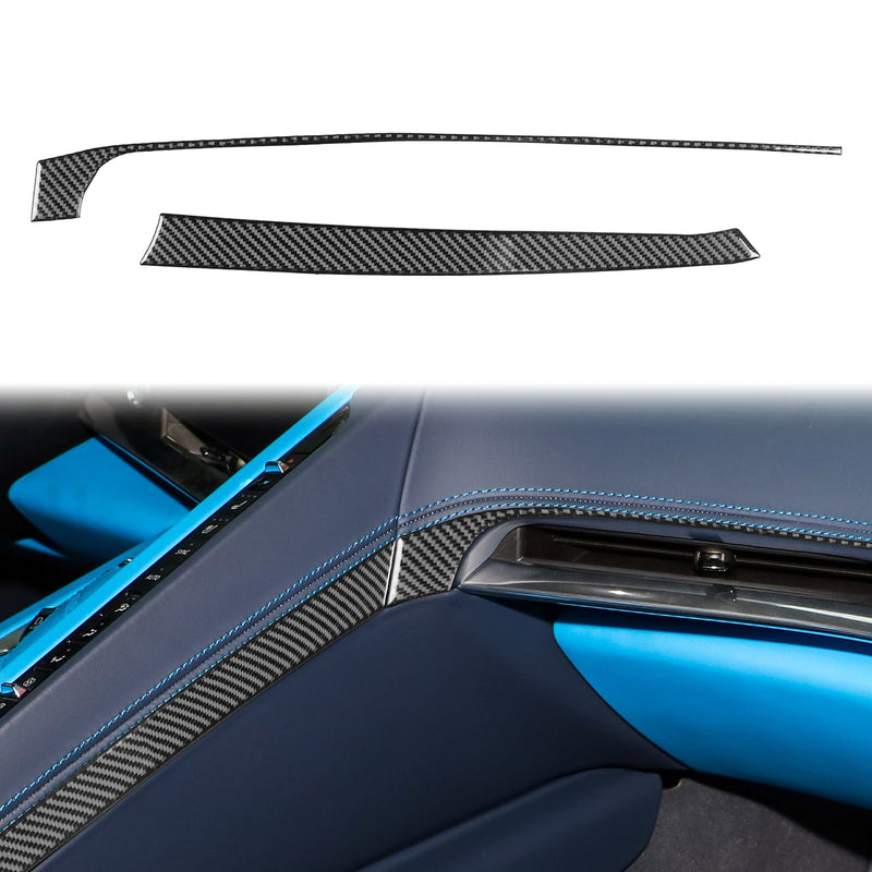 WXZOS Genuine Carbon Fiber Passenger Dashboard Trim for Chevrolet Corvette C8 2020-24