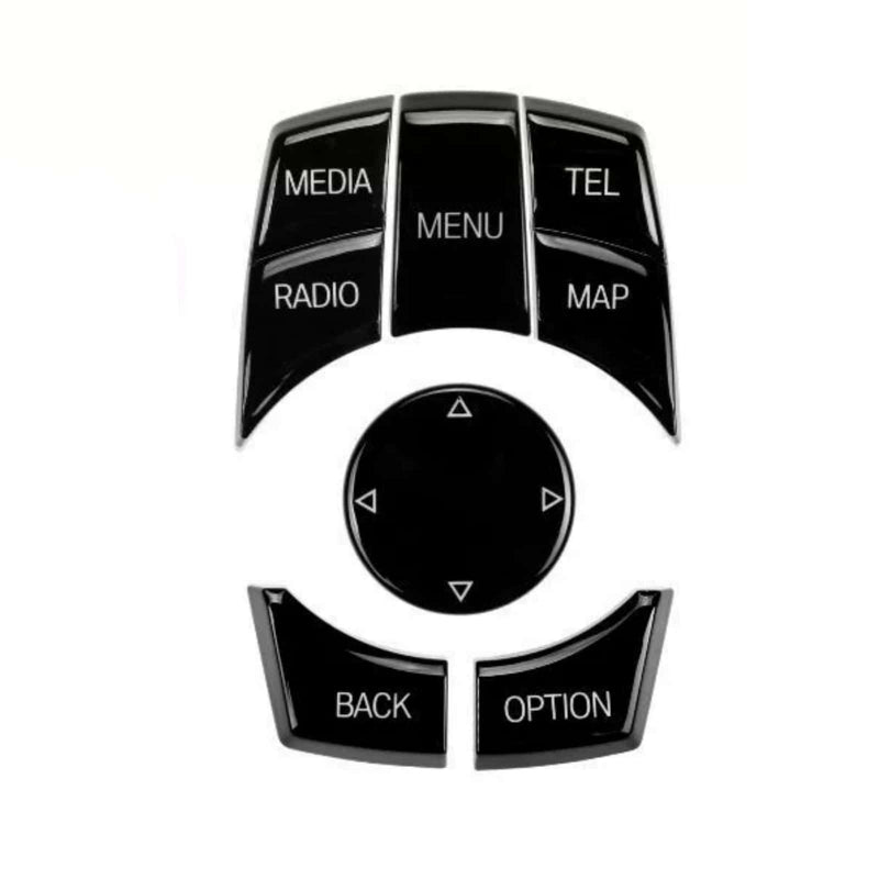 WXZOS Piano Black IDrive Multi-Media Switch Button Cover for BMW E84 X1 2013-2016