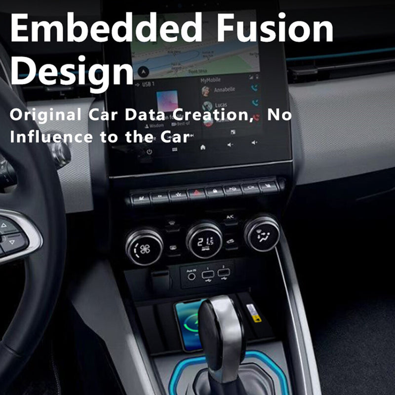 WXZOS Center Console Wireless Fast Charging Pad for Renault Clio V 2019-2021