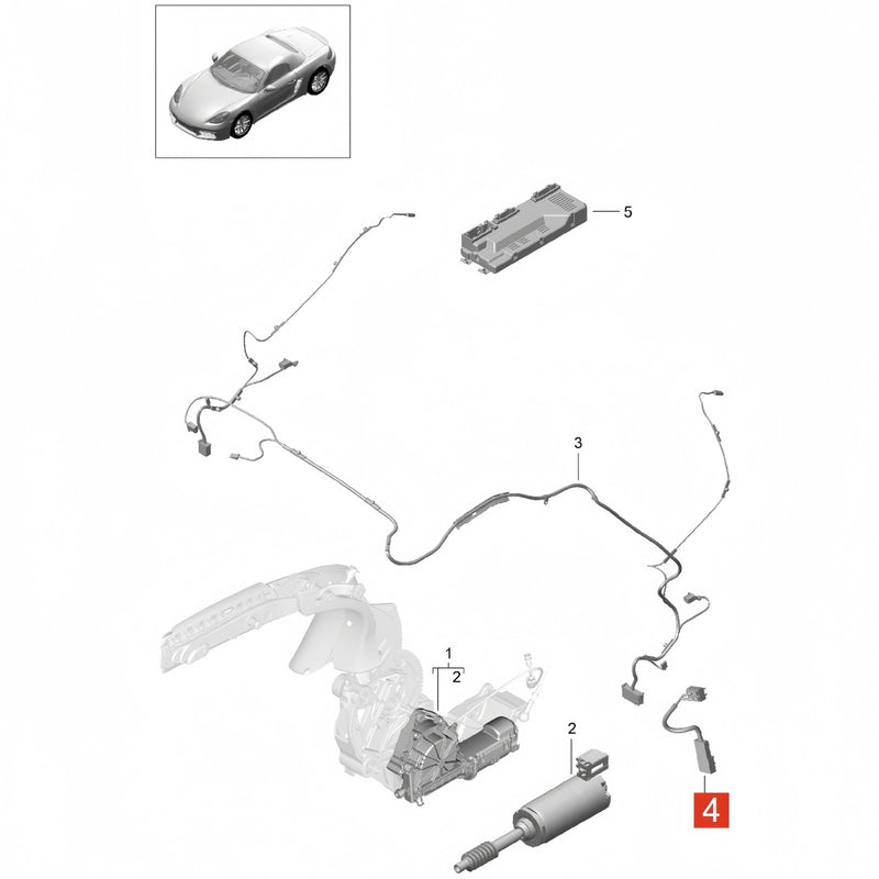 WXZOS Left Convertible Top Safety Position Microswitch for Porsche 981 Boxster 2013-16