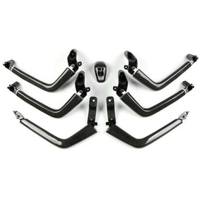 1SET Carbon Fiber Inner Door Handle Center Armrest for Porsche Cayenne 2018-2023